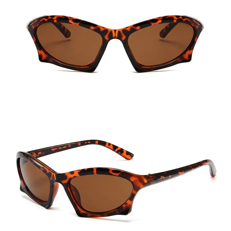 Populaire Vrouwen Mannen Punk Zonnebril Unieke Sport Zonnebril Unisex UV400 Goggle Shades Spiegel Kleurrijke Y2k Brillen Gafas De Sol: Goud