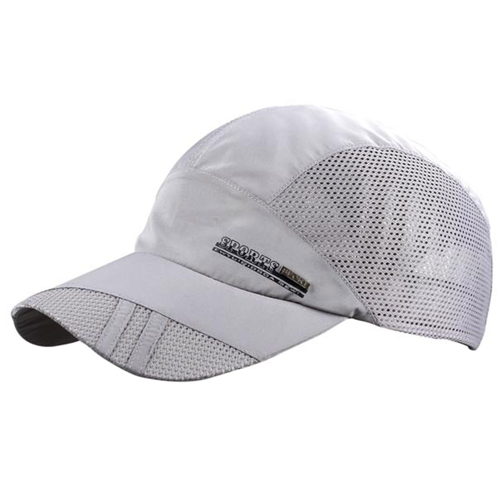 Offre spéciale été respirant maille casquette de Baseball séchage rapide chapeaux pour hommes bleu gris