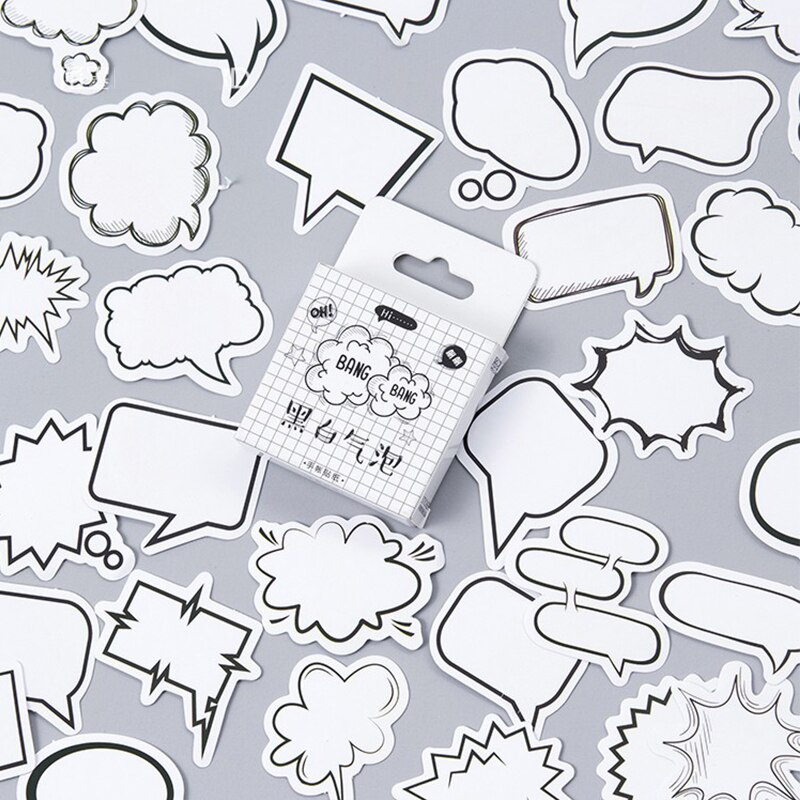 45Pcs/box Dialog Box Album Paper Lable Stickers Crafts And Scrapbooking Decorative Lifelog Sticker Cute Stationery