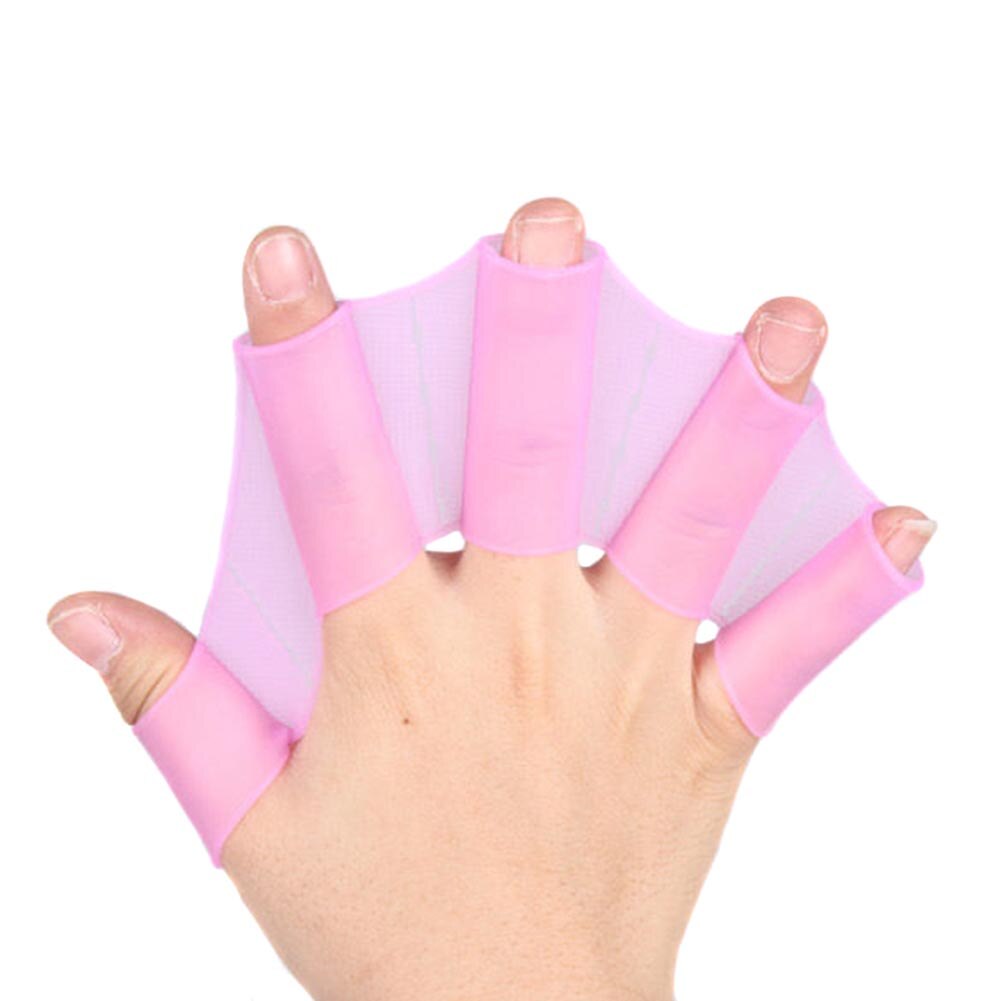 1 paire natation entraînement mains palmées pour hommes femmes enfant Silicone demi doigt main palmes gants ENA88: VIOLET / M