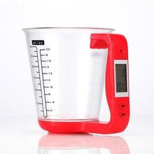 Digital Kitchen Electronic Measuring Cup Scale Household Jug Scales With LCD Display* Weight & Temperature Scale Inside Cup: Red