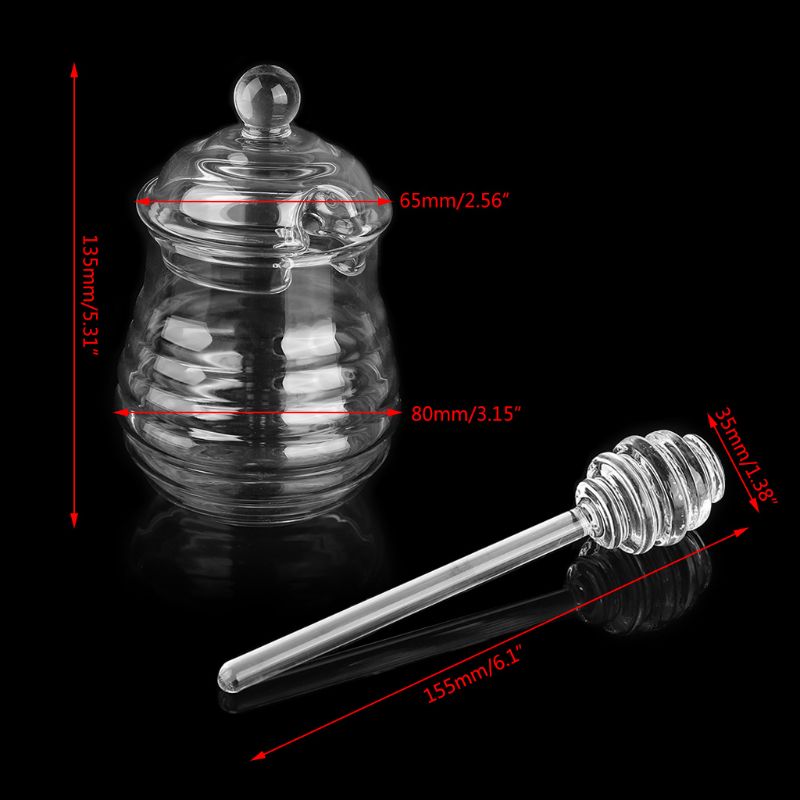 Honig Glas mit Löffel und Deckel Glas Bienenstock Honig Topf für Heimat Küche