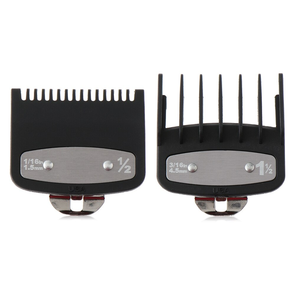 10 pcs 3-25mm Universal Hair Clipper Guide Limit Comb Trimmer Guards Attachment Styling Barber Tools: Black  2PCS