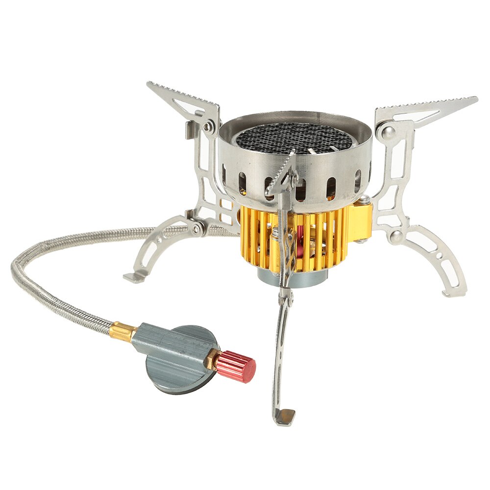 3500W Mini Stufa All'aperto Ultralight Infrarossi Fornello Da Campeggio Stufa Portatile Forno Pieghevole Antivento Stufa A Gas per Cookout di Picnic: Gold