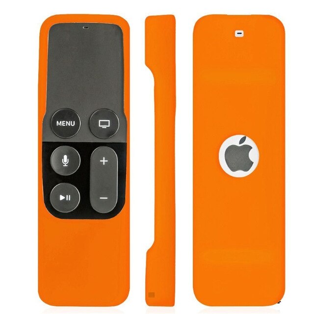 Fjernbetjening til silikone til apple  tv 4k 4th gen fjernbetjening, der dækker 4 gen fjernetui silikone, blød beskyttende hudtaske: Orange