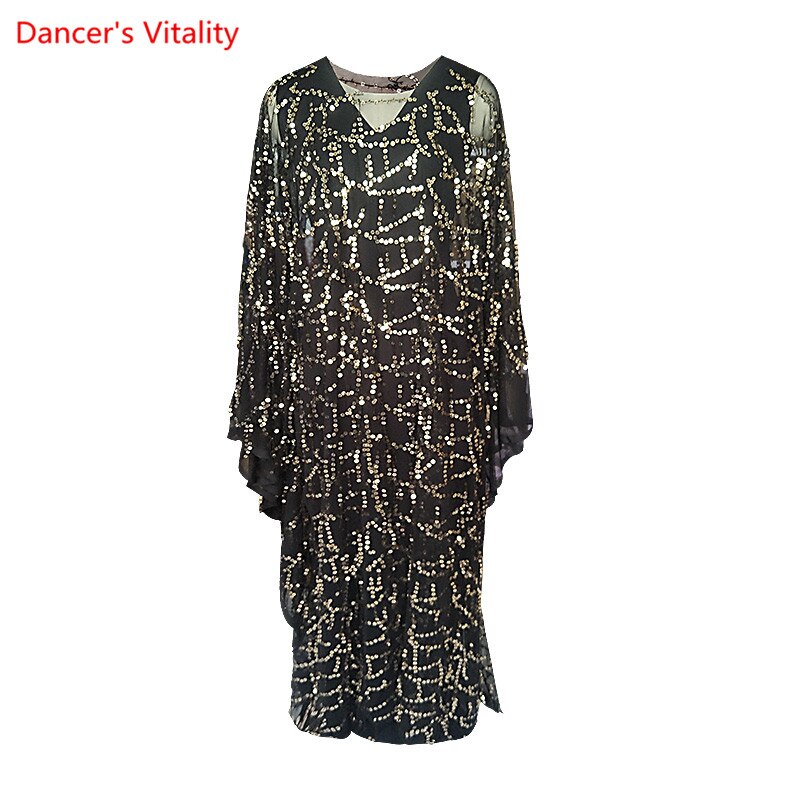 Nueva túnica de baile con lentejuelas + malla + modal, Túnica de baile, vestido de baile, vestido de entrenamiento de competición de danza Oriental