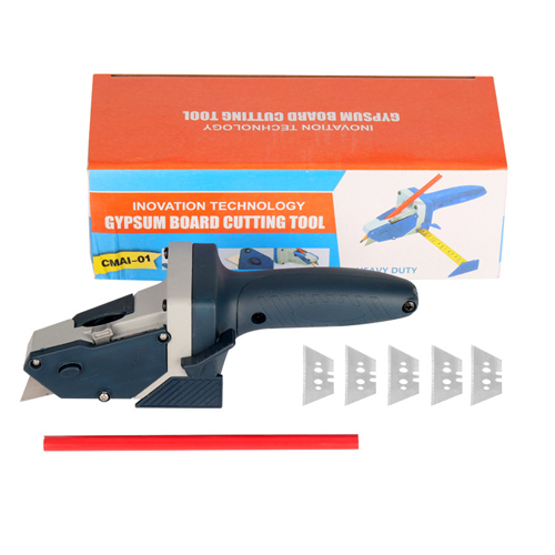 Gesso Placa Cortador Escriba Pladur Edger Drywall Corte Automático Cortador Ferramenta Casa Carpintaria Ferramentas Manuais 5PCS Lâminas: Vermelho