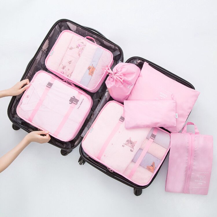 7 pieces Set Travel Organizer Storage Bags Suitcase Packing Set Storage Cases Portable Luggage Organizer Clothes Shoe Tidy Pouch: 7