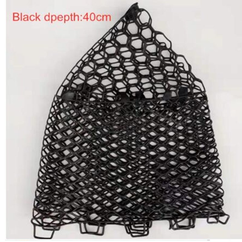Rubber Fishing Net DIY Material Large Mesh not Hurt Fish Fishing Gear Accessories White Transparent Hand Nets: Black dpepth 40cm