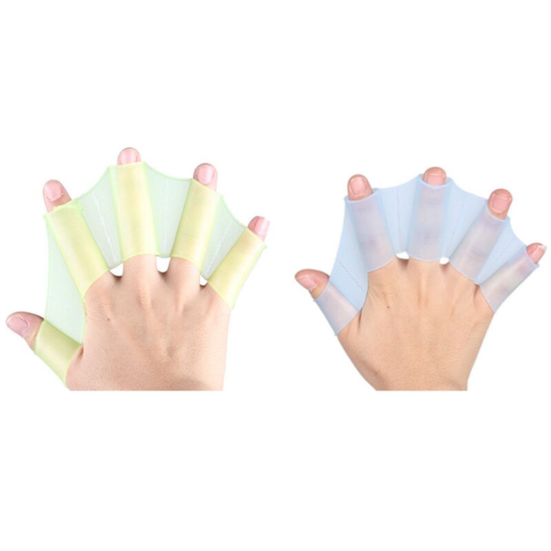 Silicone Frog Hand Swimming Fins Flippers Swim Finger Webbed Gloves Diving Palm Tools Hand Webbed Paddle Toys for Children Kids