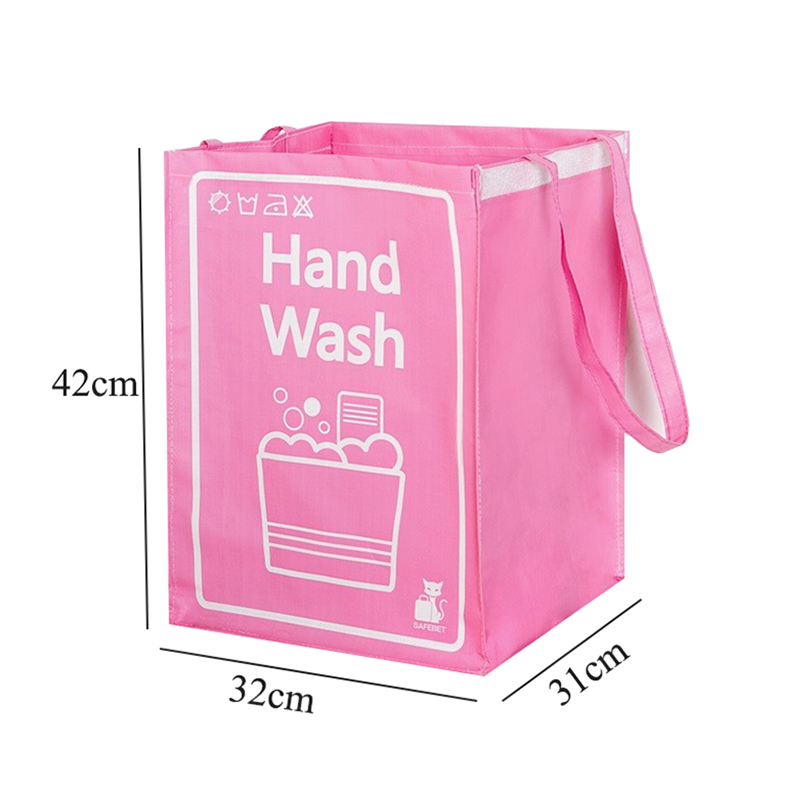 Stor firkantet vævet vasketøjskurv hæmmer baby efterbehandlingstøj legetøj foldbart stof opbevaringsposer håndtere badeværelse vask arrangør