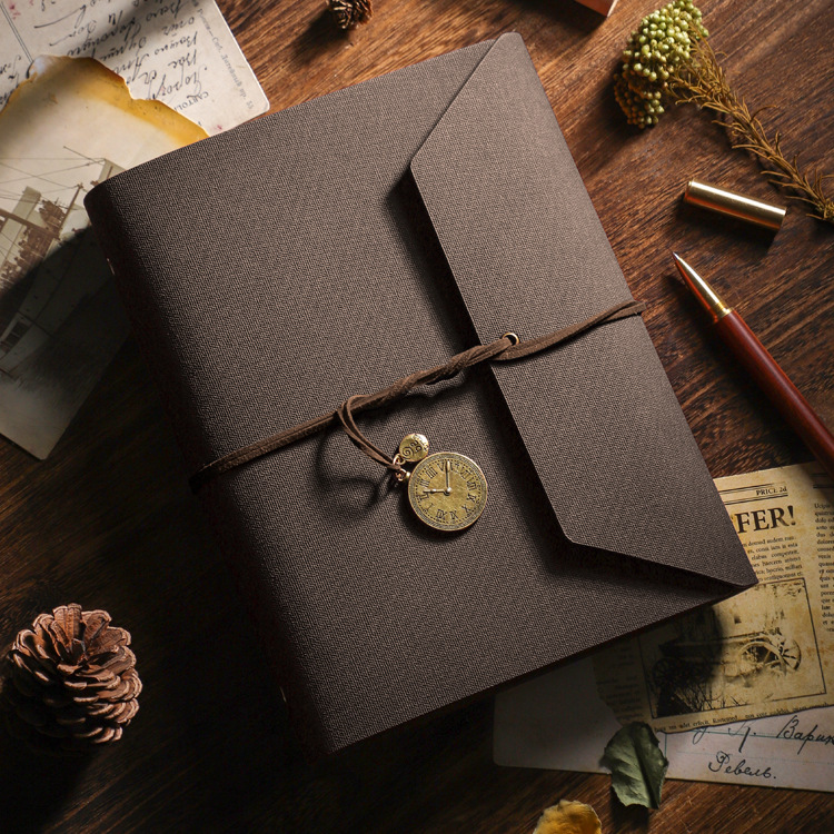 Álbum de fotos DIY, libro de recuerdos de cuero, película de papel Kraft, álbum de fotos conmemorativo, almacenamiento de sobres, álbum autoadhesivo de: Gris oscuro