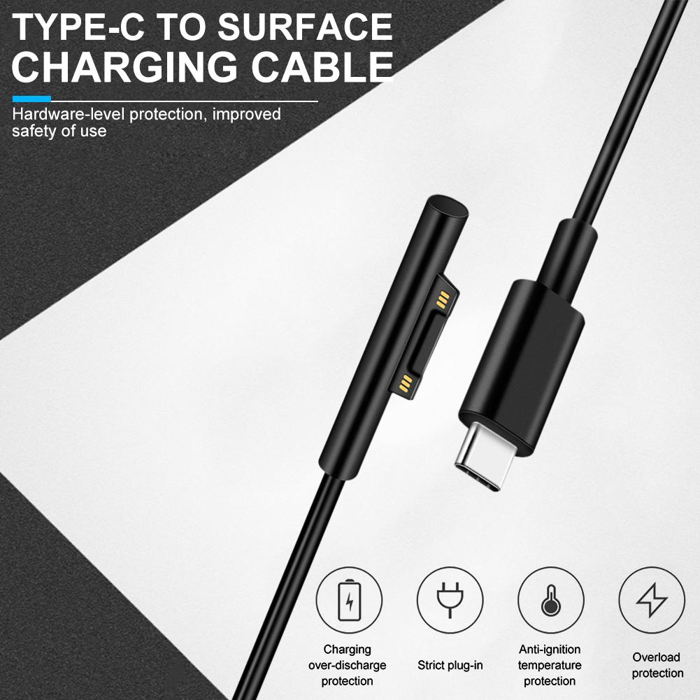 1.5m Type-C Lader voor Surface Pro 3 Pro 4 Pro 5 Pro 6 Connector Oplaadkabel Adapter