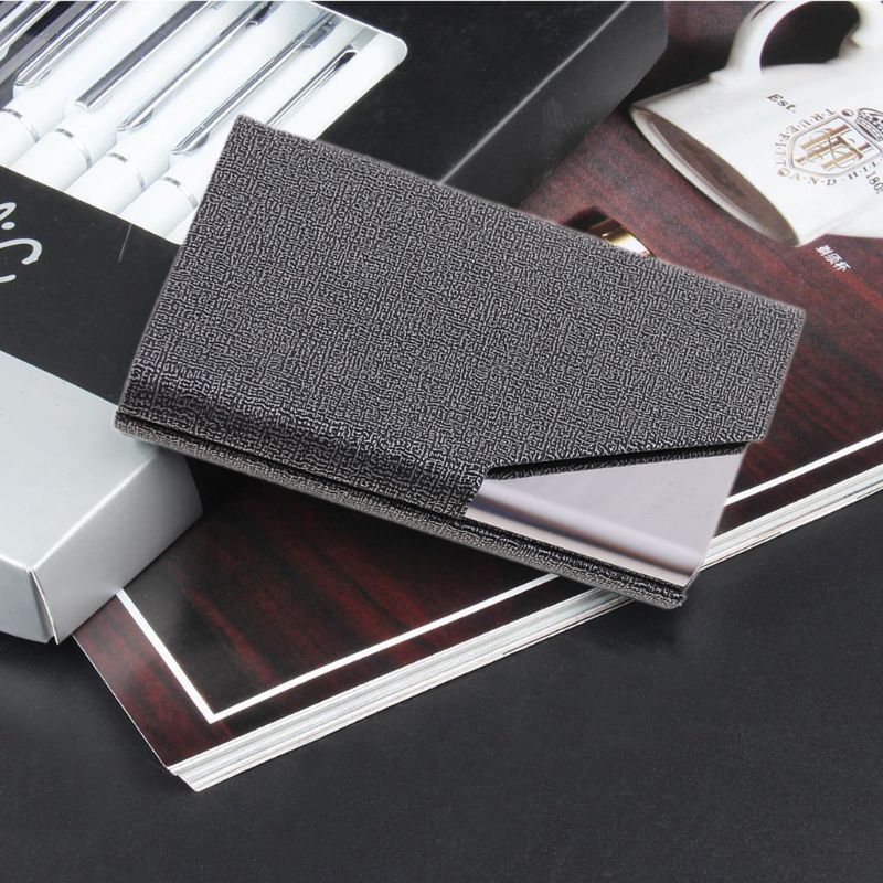 Metal Business Card Case Portable Holder Desktop Storage Business Simple And Calm