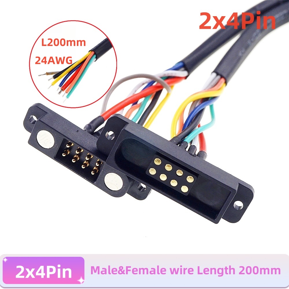 1/3/5/20/50 Stück zweireihiger Hochstrom-Magnet-pogo-Stift-Stecker 8 10 12 14 20-polig männlich weiblich Tonhöhe 2,54 mm DC Energie aufladen: Grün / Unter 5 Stücke