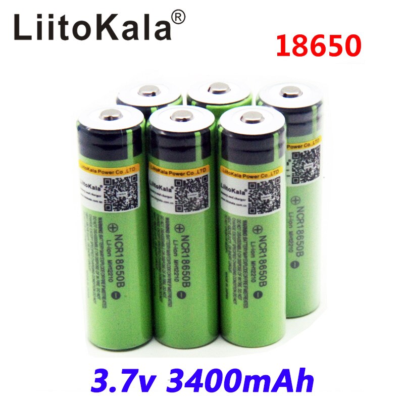NEUER LiitoKala 18650 3400 mAh Original-Akku 3,7 V Li-Ion wiederaufladbar NCR18650B 18650 3400