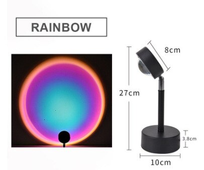 Usb Regenboog Zonsondergang Rood Projector Led Photographty Licht Bureaulamp Voor Slaapkamer Bar Koffie Winkel Wanddecoratie Verlichting: Rainbow