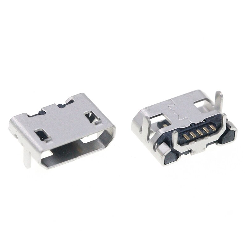 10 stk mikro usb 5 pin b type hunstik til mobiltelefon mikro usb jack stik 5 pin ladestik 4- pin dip