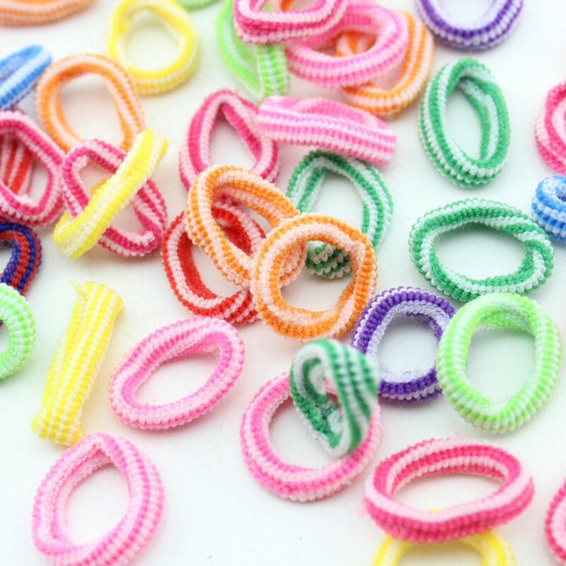 100Pcs/lot Baby Girls Elastic Hair Bands Colorful Rubber Band Children Ponytail Holder Baby Hair Accessories