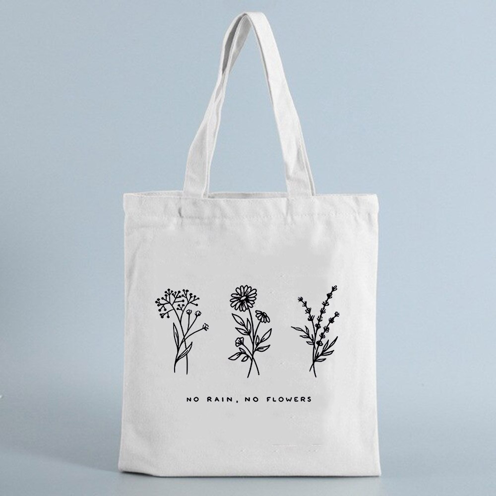 Mulheres Saco de Compras com Rose Flores Imprimir Lona Eco Sacola de Compras Reutilizável Sacos de Livro Estudante Saco de Pano Feminino Bolsa de Ombro: B0009-TBWH-M