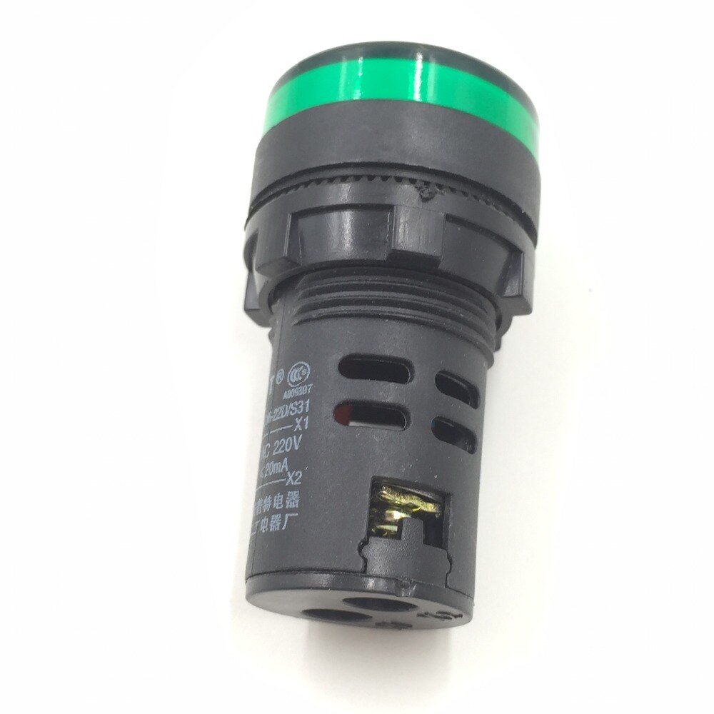 AD16-22D/S31 AC/DC 220 Volt Green Light LED Indicator Signal Lamp Bulbs 20mA