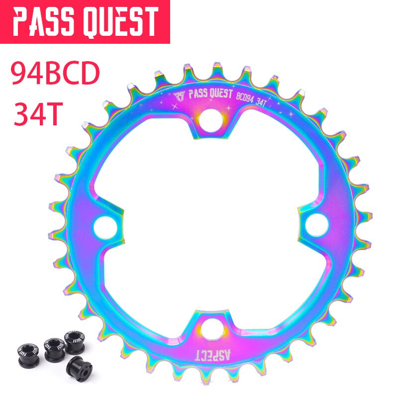 Pass quest mountain cykel kædehjul 94 bcd runde 32t-40t cykel kædering mtb cykel kædehjul krone bcd 94 til nx gx  x1: 34t