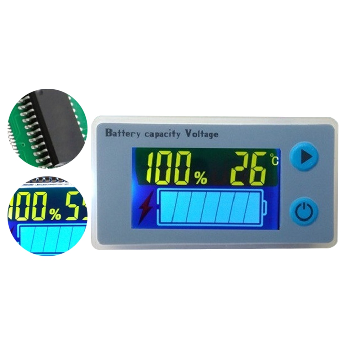 Digitale Voltmeter Voltage Tester Monitor Universele Lcd Auto Zuur Lood Lithium Batterij Capaciteit Indicator JS-C33 10-100V