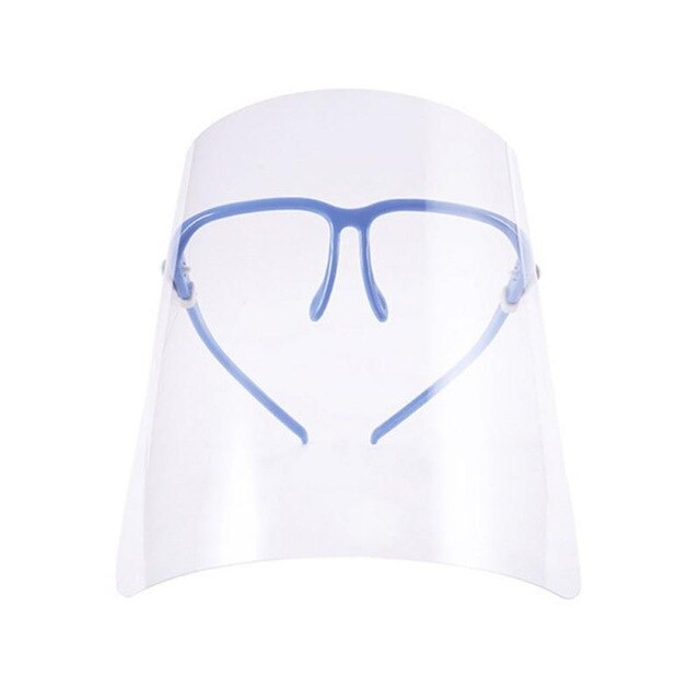 Máscara de plástico transparente con visera protectora para adultos y niños, máscara que cubre la cara, transparente, 10 Uds.: blue