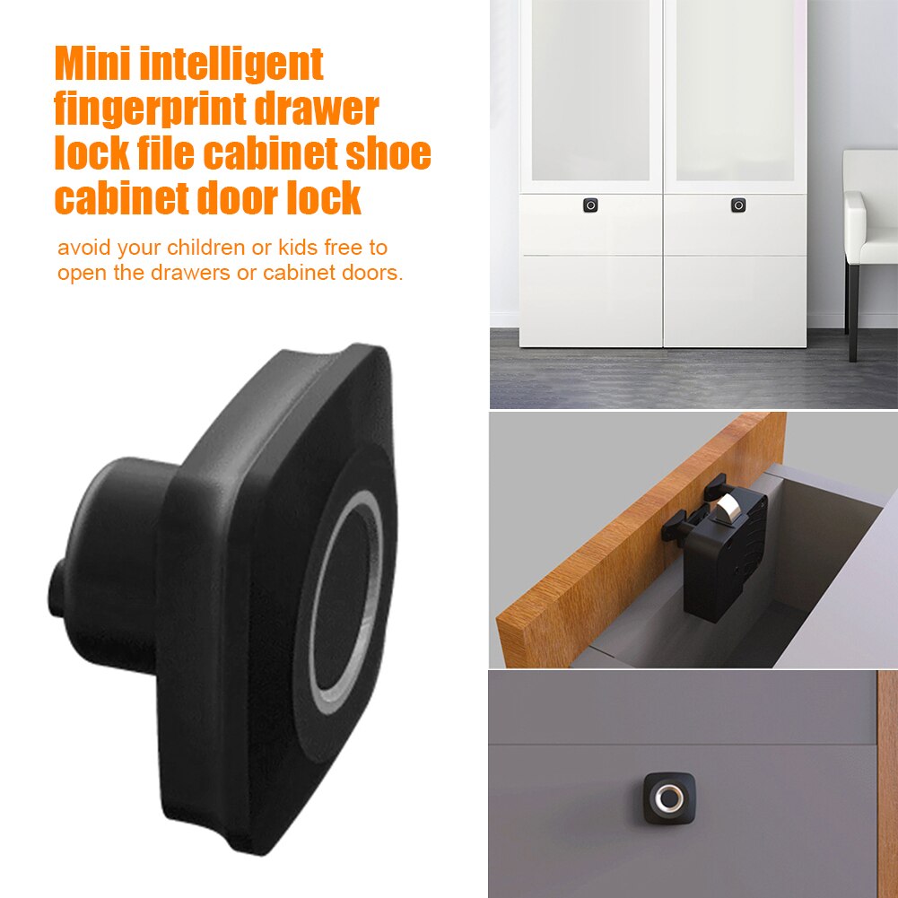 Battery Powered Easy Install Intelligent Mini Furniture Drawer Biometric Keyless ABS Anti Theft Fingerprint Cabinet Lock