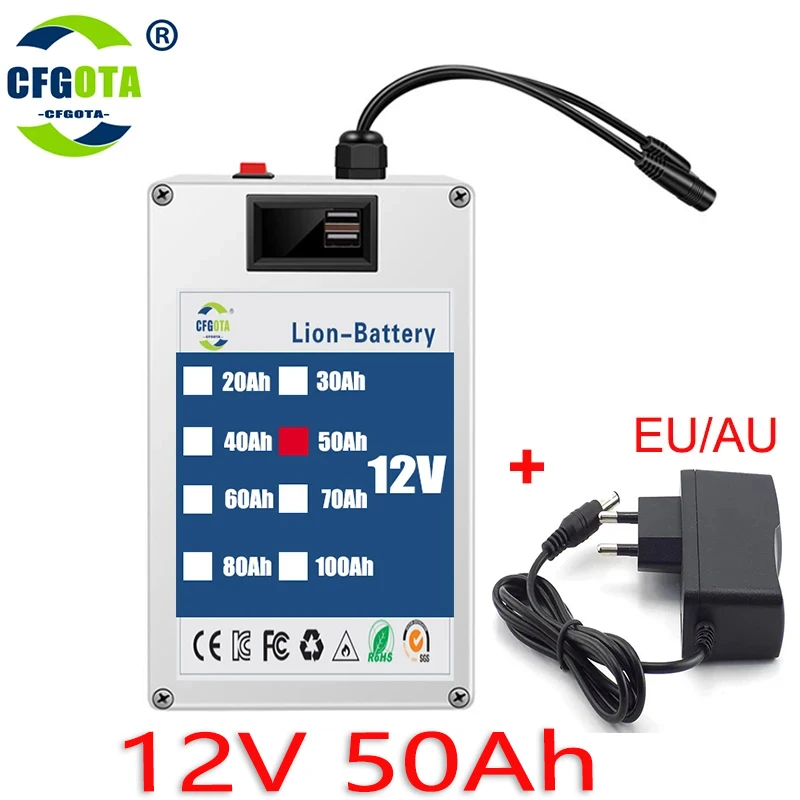 DC 12V 100Ah Lithium-ion Rechargeable Battery Is A Large Capacity and Multi-purpose Rechargeable Battery Power Bank: Pink