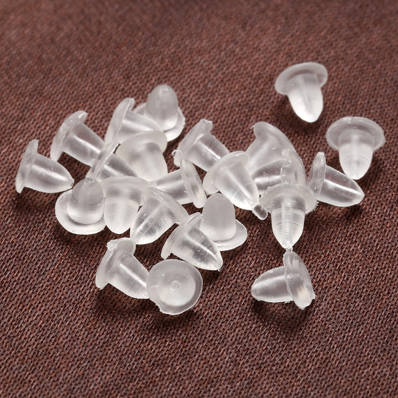 ZHUKOU 200pcs/lot Clear Soft Silicone Rubber Earring Backs Safety Rubber Stopper Jewelry Accessories DIY Ear Plugging model:VE86