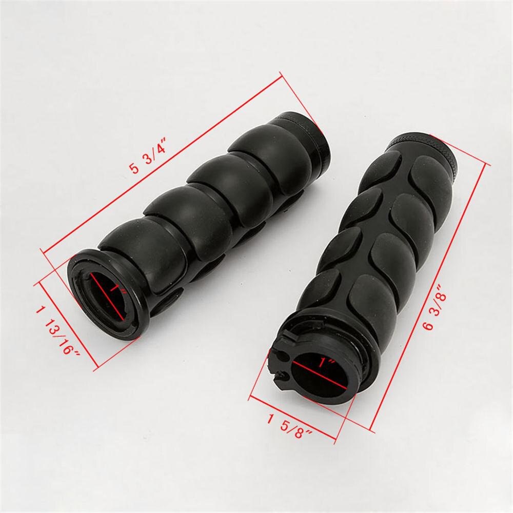 22Mm/25Mm Handvat Motorfiets Custom Chrome Aluminium Hand Grips Chopper Cruiser Stuur Grip: 25MM BLACK
