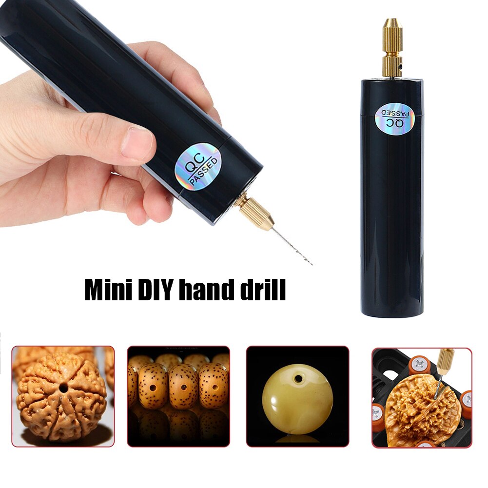 Miniature Drill USB Powered Handheld Rotary Drill Set with Twist Drill Hand for Electric Grinding Machine Jewelry Making Tools