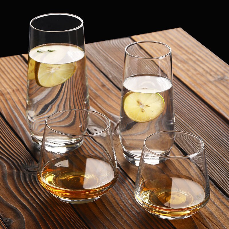 Gjennomsiktig glass kopp mousse stor mage kopp yoghurt melk juice frokost whisky kopp japansk stil vinglass glass whisky