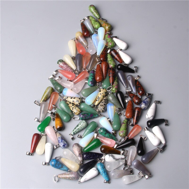 Grande pierre naturelle en forme de goutte d'eau, 5 pièces, pendentif Agates bleu en grès œil de tigre, Style Unique, collier à breloques, bricolage