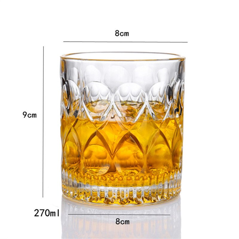 Hushållsartiklar av premiumkristall whiskyglas dricksglas glasfritt bly graverat konjakglas perfekt för cocktailjuice