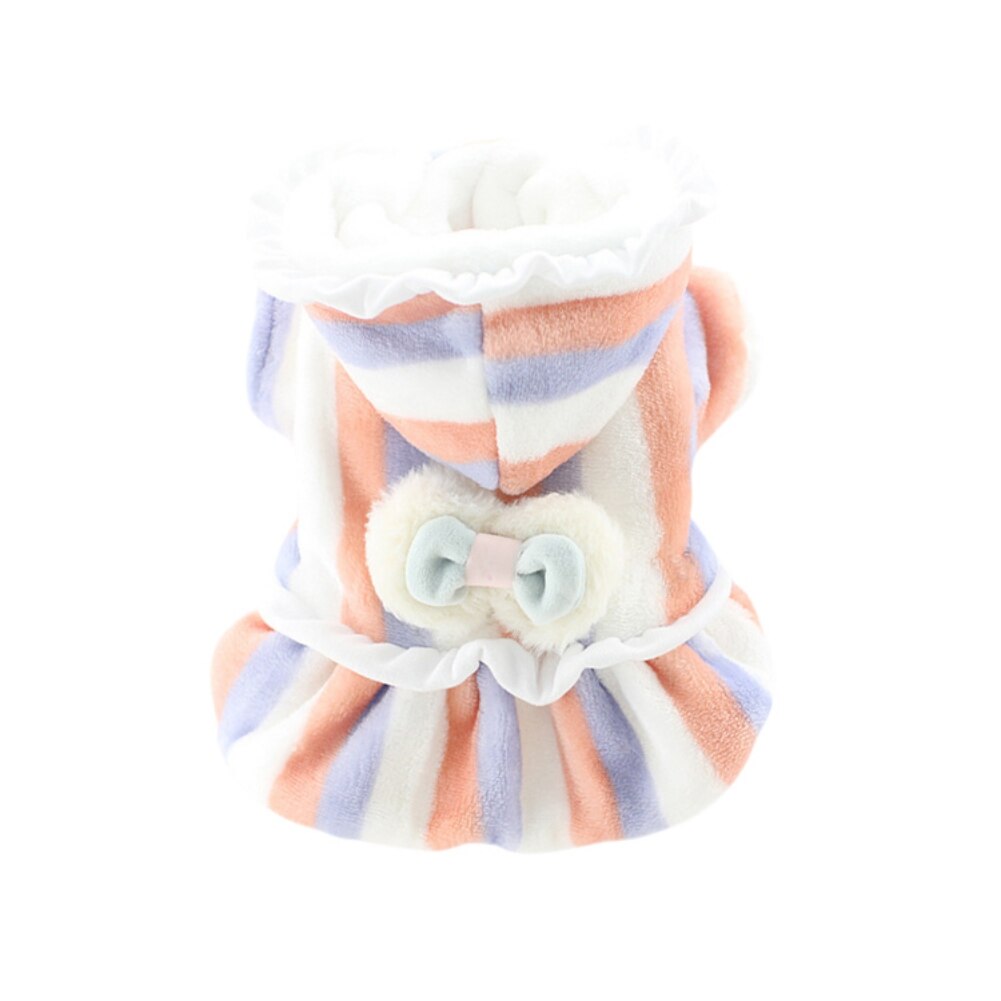 Sweat à capuche en molleton de corail pour chien, vêtement d'hiver pour chien, manteau Ropa Perro, bouledogue français, carlin, tenue de Couple: C-skirt / L