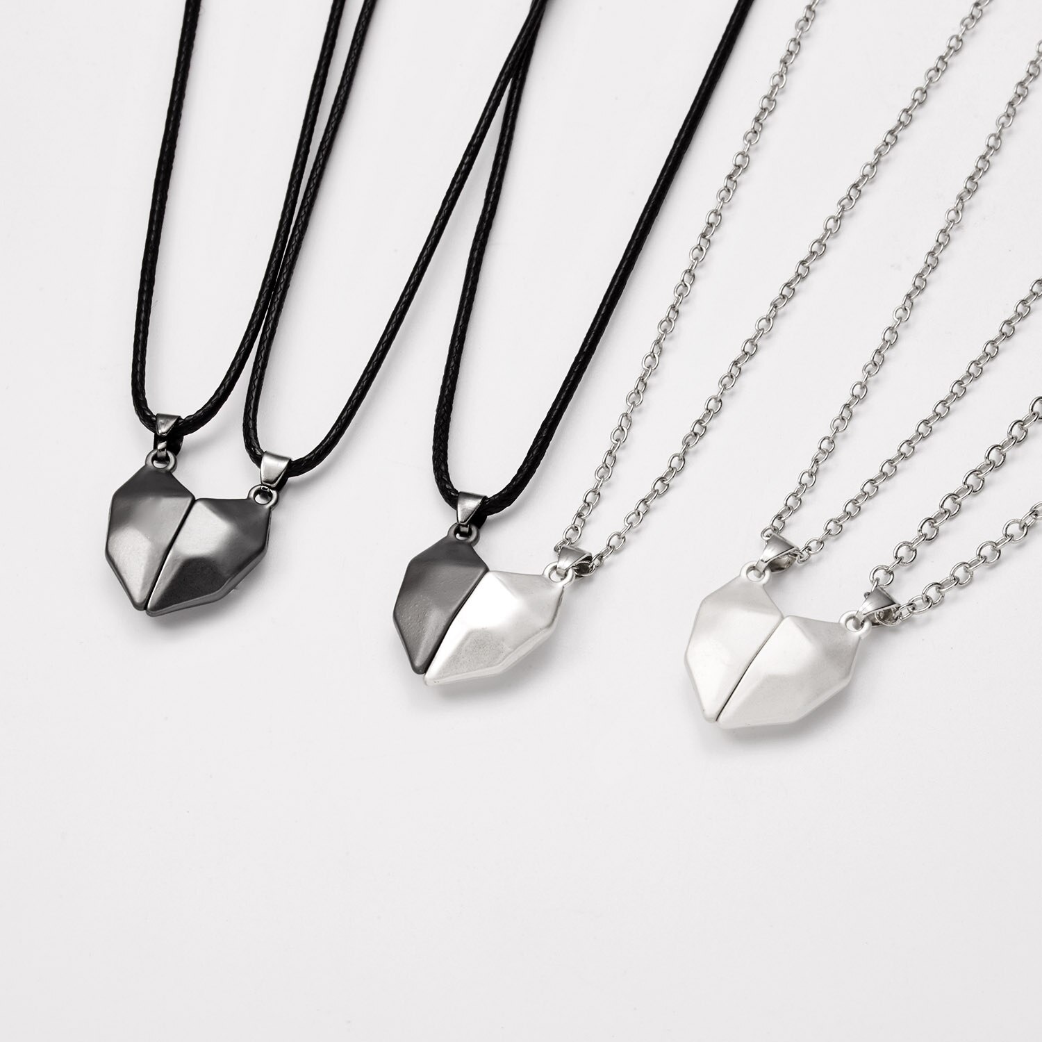 Trendy cuore magnetico collana catena pendente girocollo magnete coppia collana per uomo donna donna ragazzi donna ragazza amante regalo maschile