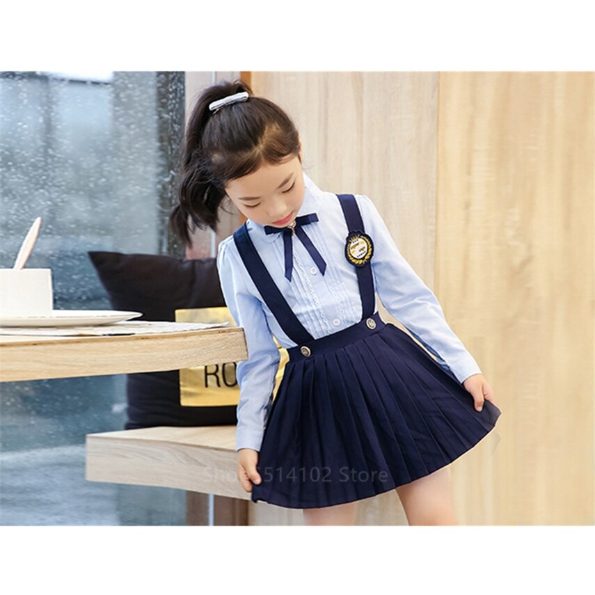 Enfants école uniforme Style japonais coréen sangle jupes pour fille robe bébé garçon Style britannique Chorus Costumes 100-160CM danse