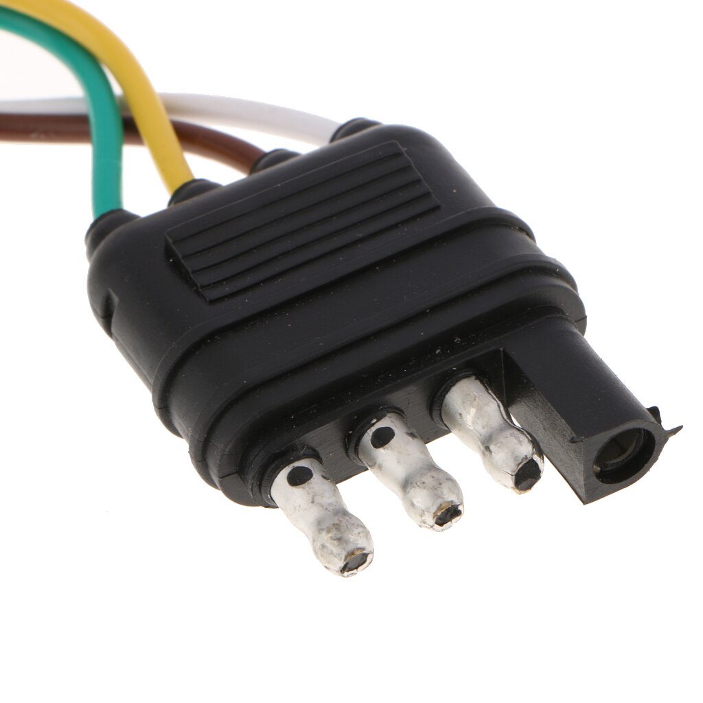 PACK-1 4 Pin Flat Y-Splitter Wiring Harness with Rubber Cab for LED Brake Tailgate Light Bars