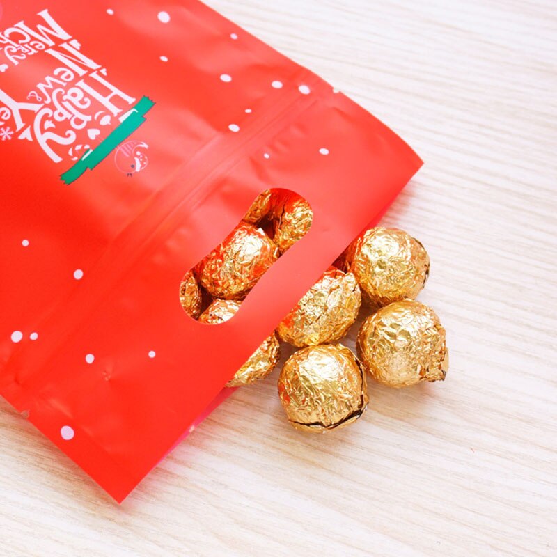 10/20 stücke Weihnachten Verpackung Tasche Für Apfel Süßigkeiten Cookie Keks Reißverschluss selbst Abdichtung Plastiktüte Stand hoch Postleitzahl-sperren poly Tasche