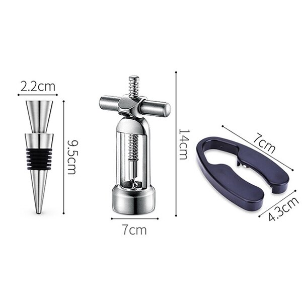 Ouvre-bouteille de vin moderne en acier inoxydable 304, 1 ou 3 pièces, tire-bouchon à levier pour le vin rouge, ustensiles de cuisine, outils de Bar: 3pcs-A