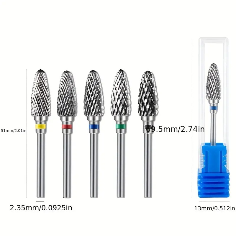 Brocas de carburo de tungsteno para uñas, accesorios de taladro eléctrico para manicura, fresas para quitar esmalte de uñas en Gel, herramientas para uñas Efiles