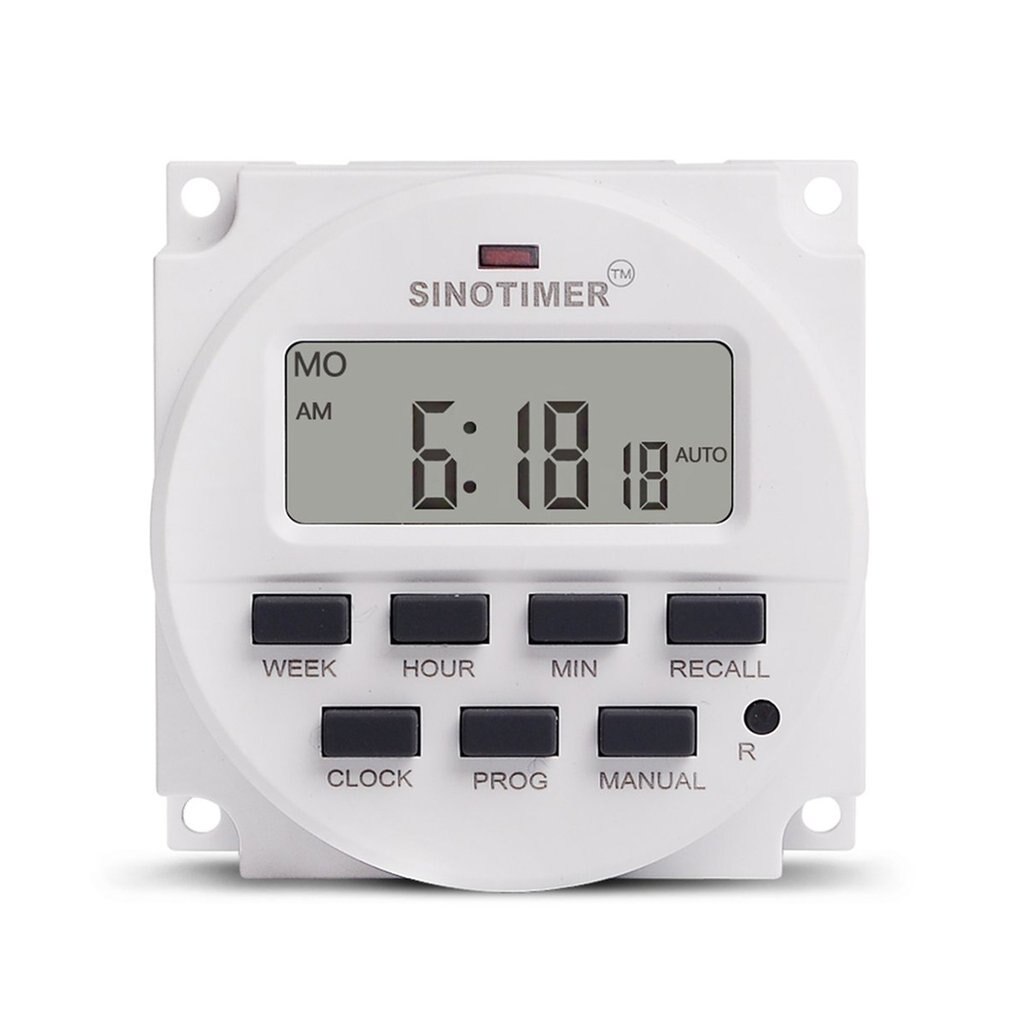 SINOTIMER AC 220V Weekly 7 Days Programmable Digital Time Switch Relay Timer Control Din Rail Mount for Electric Appliance: Default Title