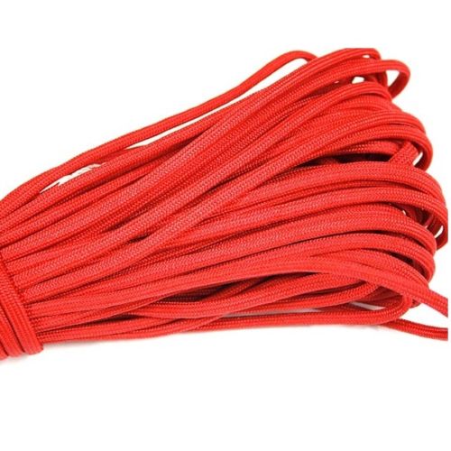 30ft 550lb paracord snor faldskærmssnor med 7 kerne snor reb 4mm dia til camping vandreture udendørs hjem 9.1m solide farver: Rød