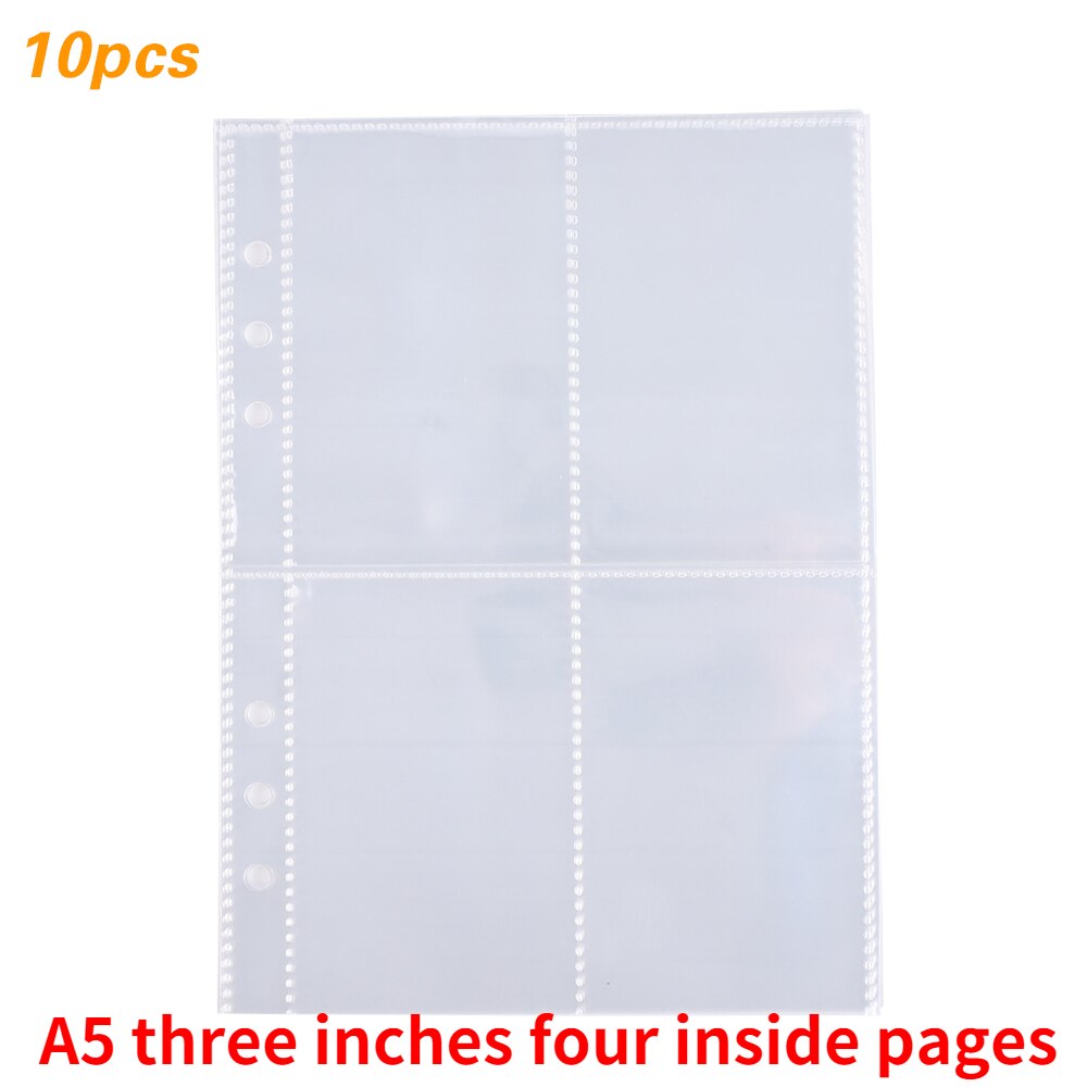Coloffice PP Matte Transparent A4 B5 A5 Holes Loose-Leaf Notebook Case Inner Page Notebook Shell Office School Supplies: C-10pcs inside pages