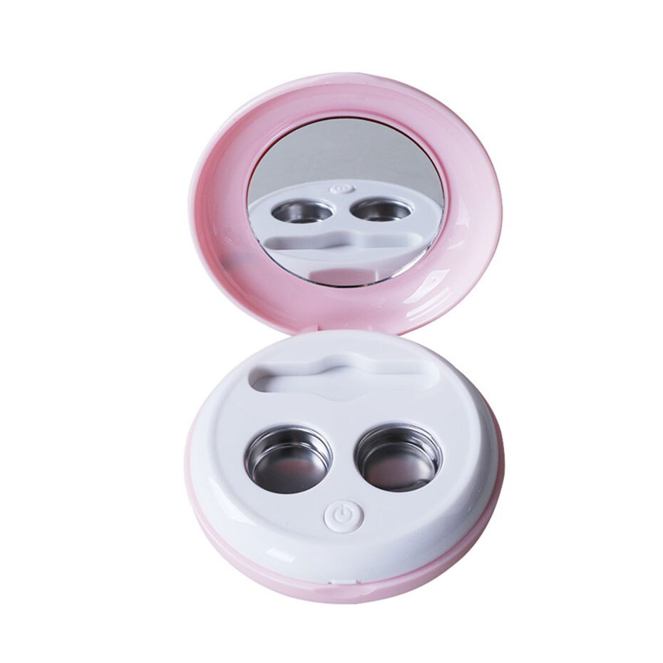 Ultrasonic Eye Protein Cleaner Contact Lens Auto Cleaner Eye Protein Cleaning Case USB Daily Care Contact Lens Accessories: Pink