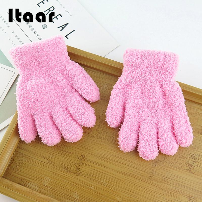 Gants de danse doux multicolore en peluche tricot enfants Performance enfants maternelle hiver