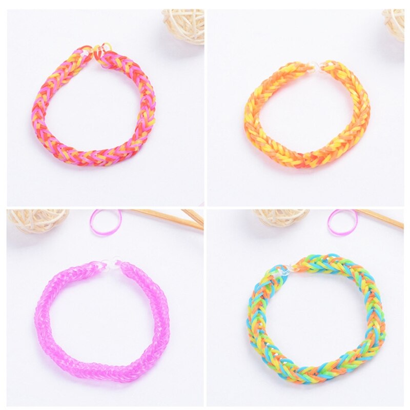 1500 Uds gomas Arco Iris conjunto chico Multi-funcional clásico práctica Diy telar banda Arco Iris pulsera tejida para niña