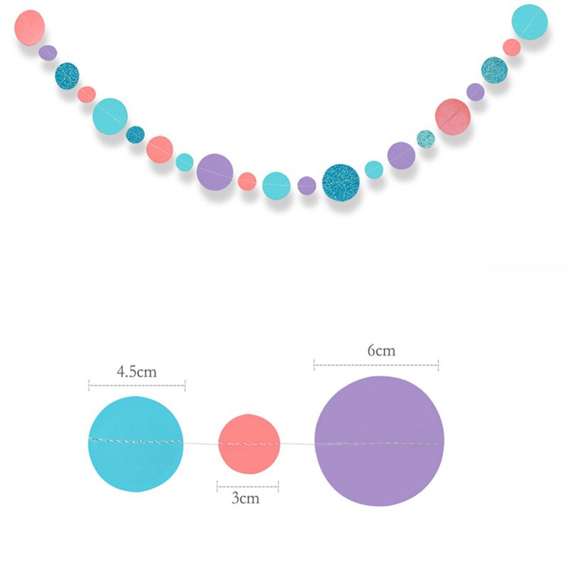 4 Meters Round Circle Hanging Paper Garland String Chain Home Birthday Wedding Banner Jungle Mermaid Party Decoration Supplies